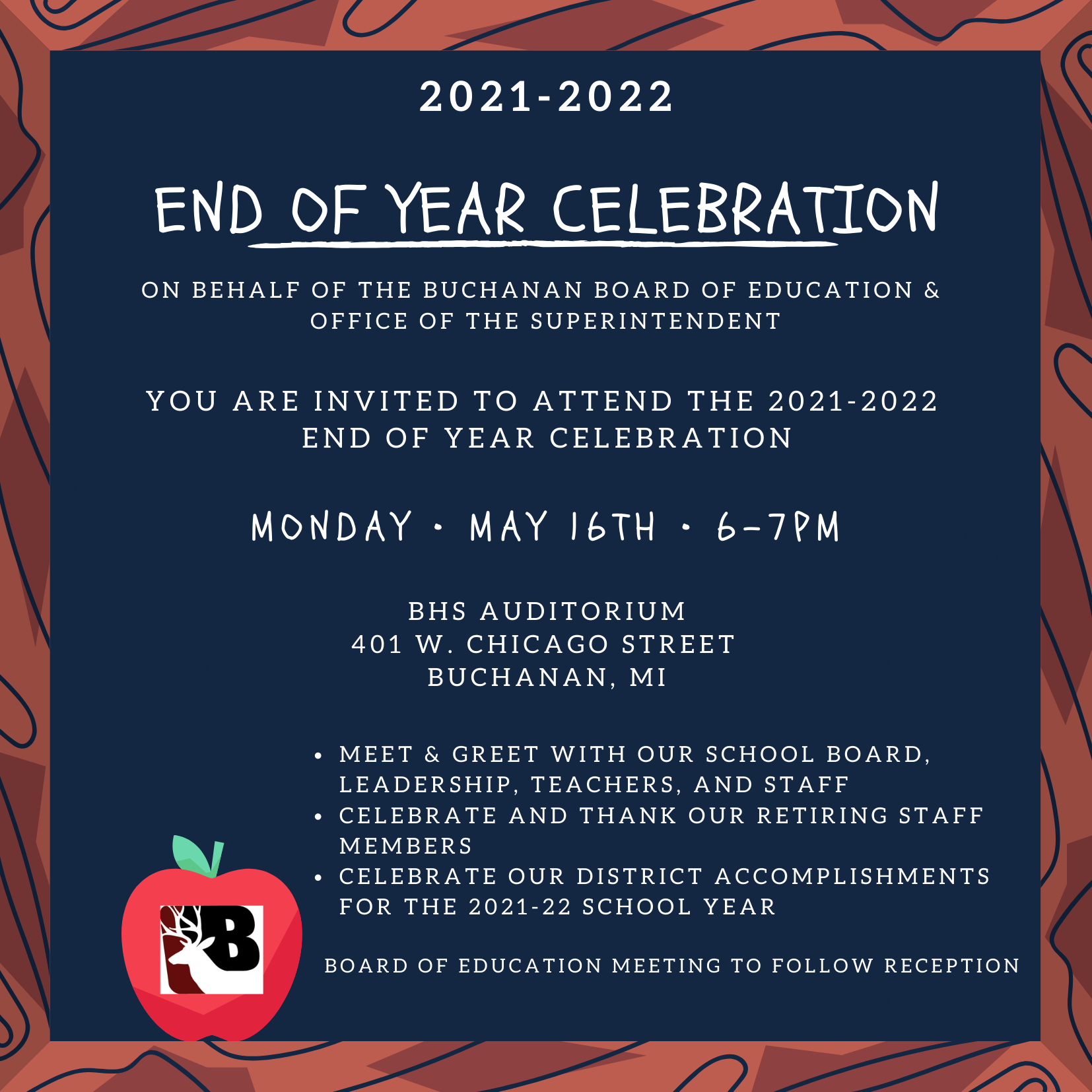 End of Year Celebration! May 16th, 2022 | Buchanan Community Schools